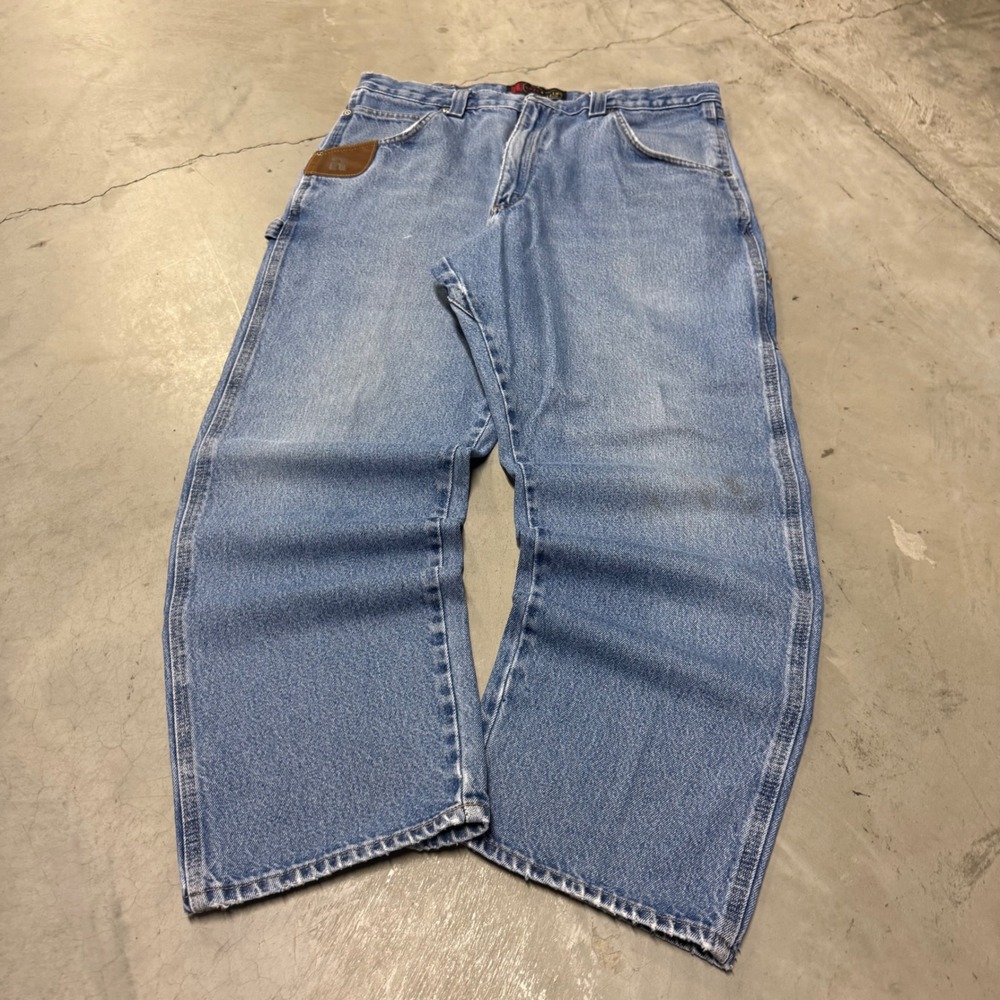 Riggs Workwear Wrangler Carpenter Jeans Light Wash Durashield Denim 36x30